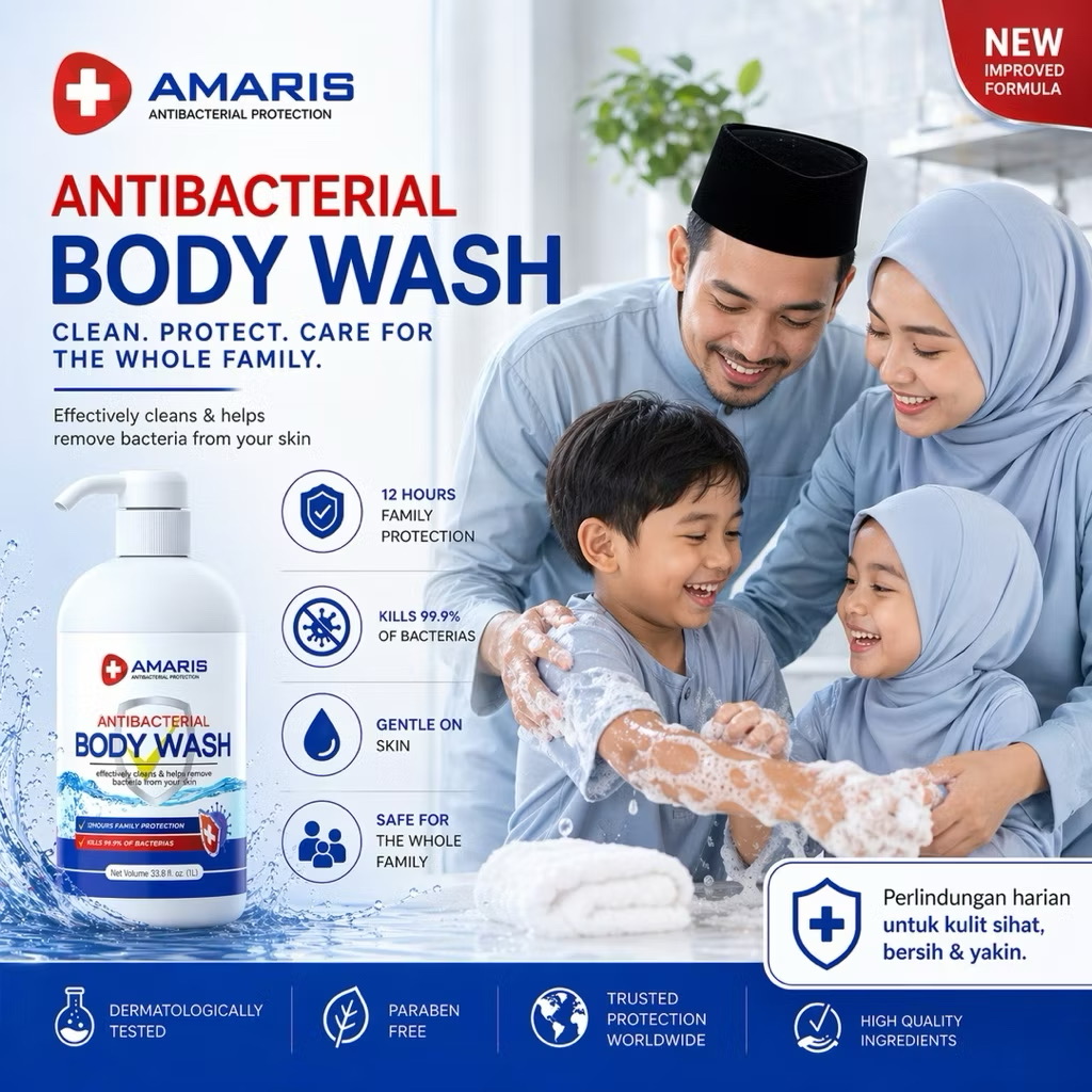 Kempen AMARIS Body Wash bersama keluarga